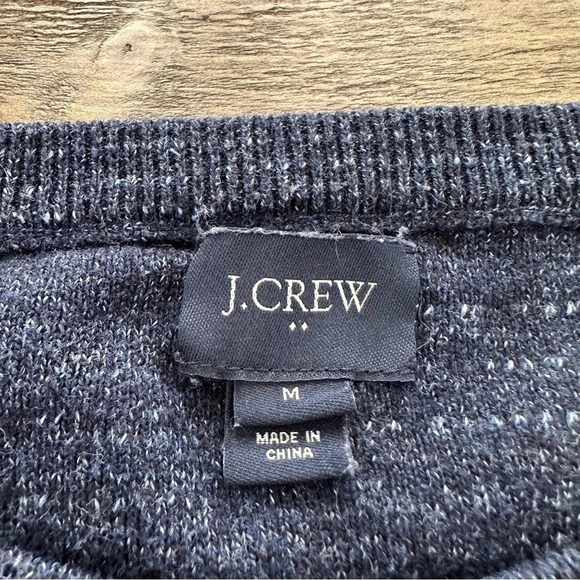 J Crew Factory Mens Medium 100% Cotton Blue Crewneck Sweater Pullover Career M - Picture 3 of 4